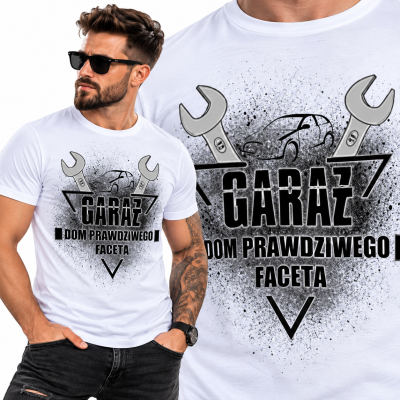 KOSZULKA ŚMIESZNA GARAŻ DOM PRAWDZIWEGO FACETA